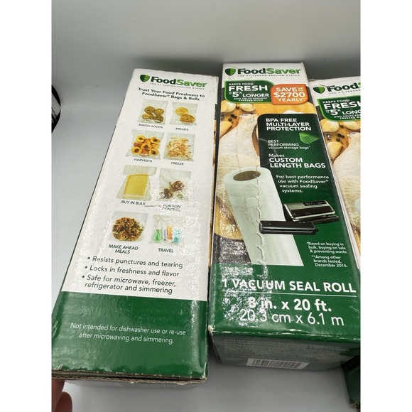 Food Saver Vacuum Seal Bags new in box make your own size 8" x 20' roll NEW X3 - Picture 5 of 5